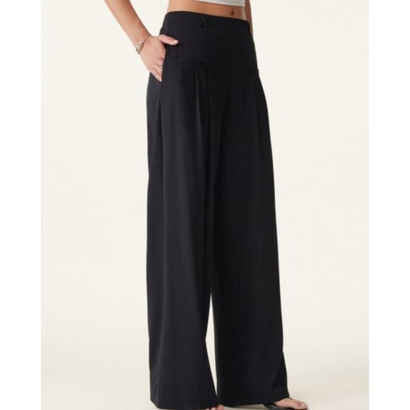 OGL Bamboo Blend Ponte Wide Leg Drapey Pull On Pants Black Size Large - Picture 4 of 11